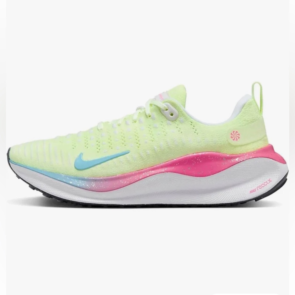 Nike ReactX Infinity Run 4 Womens Sneakers Bolt Yellow Pink Colorful Size 5.5